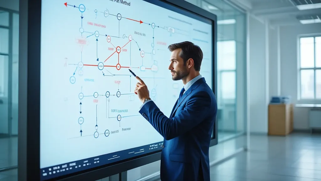 an expert is looking on the BIM CPM project chart for reomving the flows from the project.